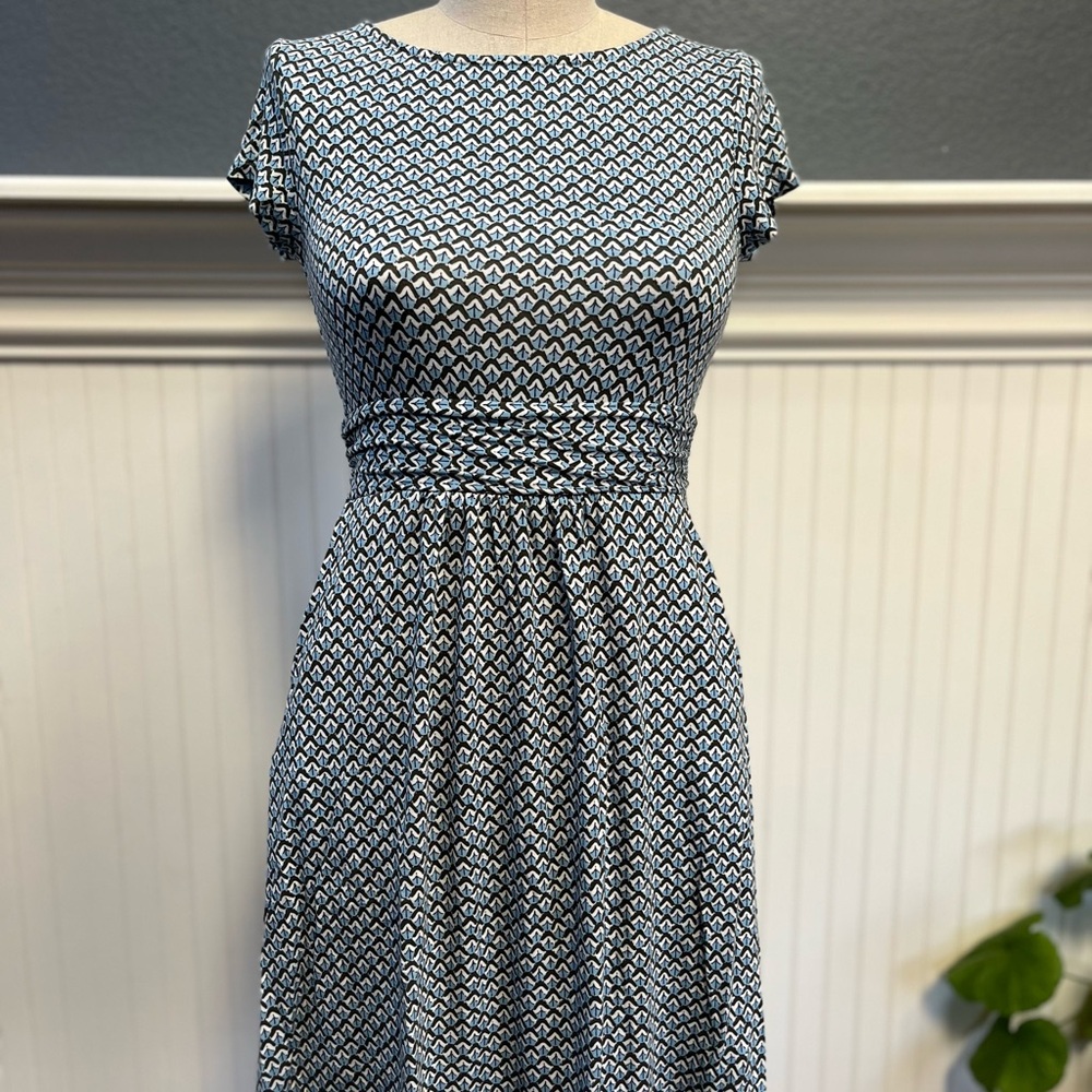 Tea Length Patterned Dress